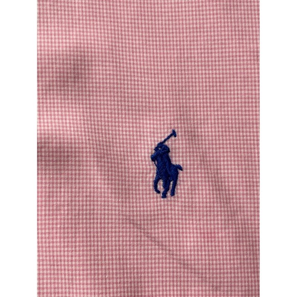 Ralph Lauren Pink Gingham Classic Fit Button Down Shirt Men Size 15 32/33 - Picture 5 of 7